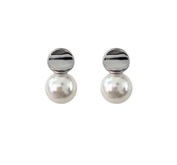 Faux Drop Pearl Sterling Earring Silver FashionChic