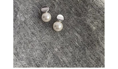 Faux Drop Pearl Sterling Earring Silver FashionChic