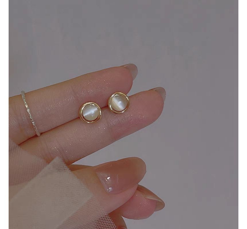 Alloy Faux Earring Eye Stone Stud Cat FashionChic