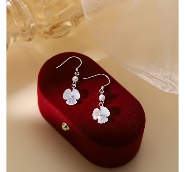 Acrylic Faux Earring Dangle Pearl Floral Alloy FashionChic