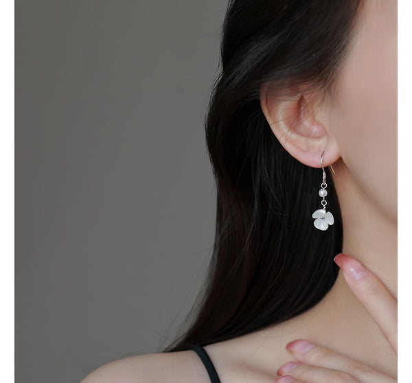 Acrylic Faux Earring Dangle Pearl Floral Alloy FashionChic