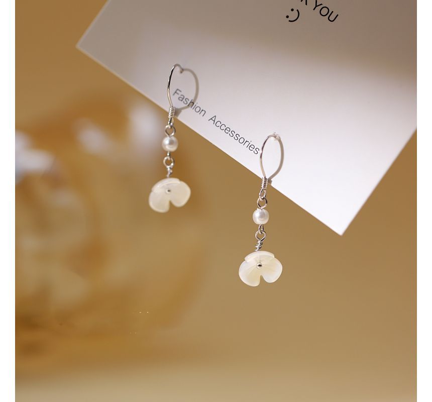 Acrylic Faux Earring Dangle Pearl Floral Alloy FashionChic