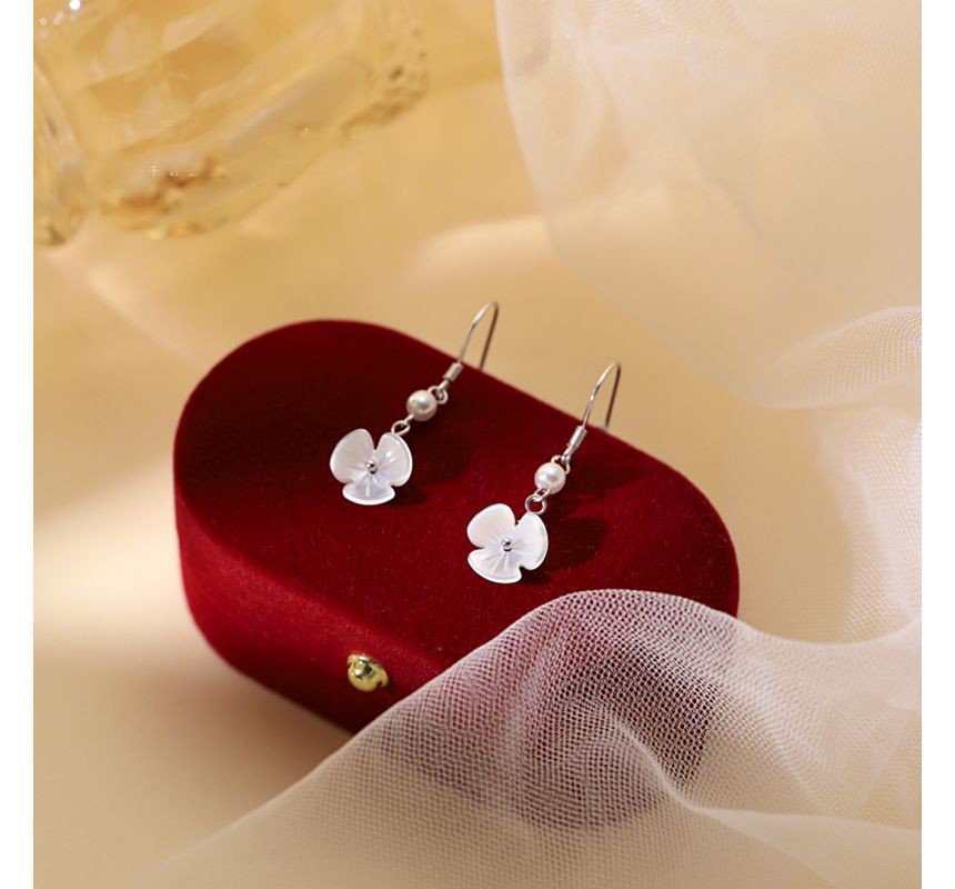 Acrylic Faux Earring Dangle Pearl Floral Alloy FashionChic