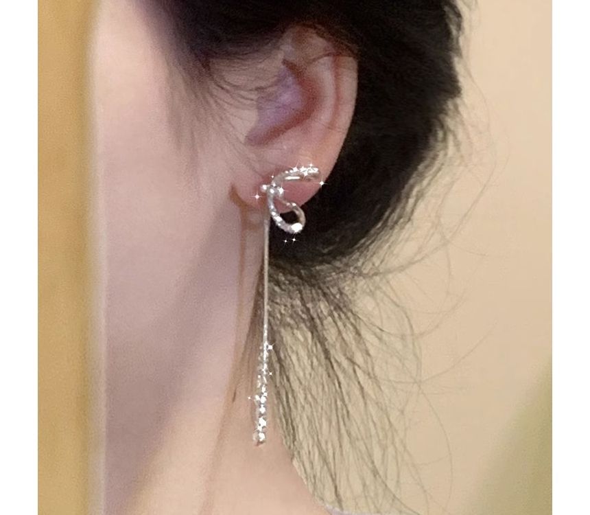Threader Sterling Silver Earring Bow FashionChic