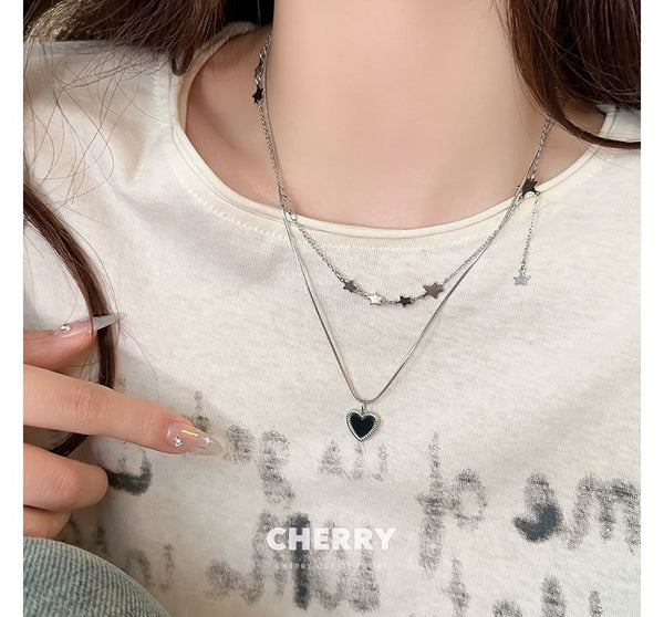 Alloy Choker Set Pendant Star Heart Necklace / FashionChic