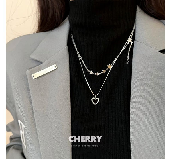 Alloy Choker Set Pendant Star Heart Necklace / FashionChic
