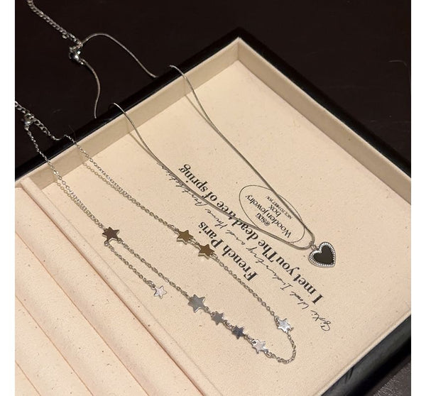 Alloy Choker Set Pendant Star Heart Necklace / FashionChic