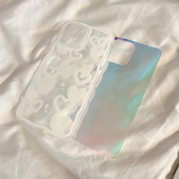 Case Heart Holographic Phone FashionChic