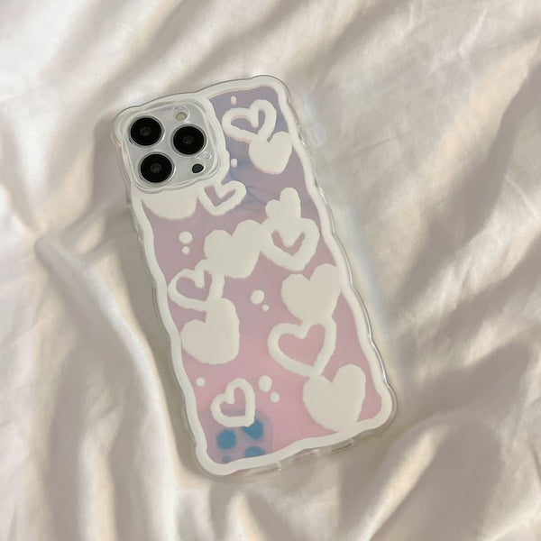 Case Heart Holographic Phone FashionChic