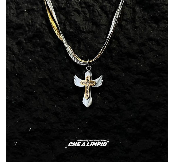 Necklace Pendant Cross Alloy Layered FashionChic
