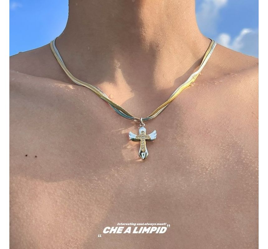 Necklace Pendant Cross Alloy Layered FashionChic