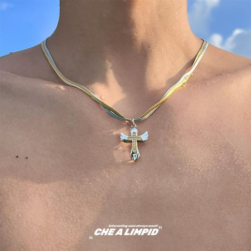 Necklace Pendant Cross Alloy Layered FashionChic