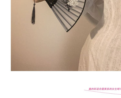 Foldable (Various Hand Designs) Floral Fan Fabric FashionChic