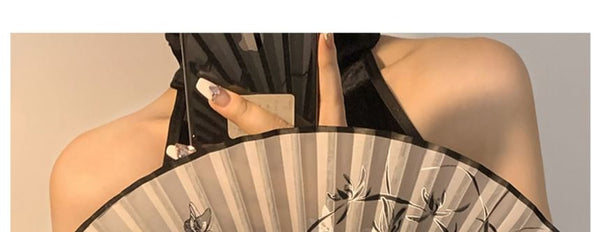 Foldable (Various Hand Designs) Floral Fan Fabric FashionChic