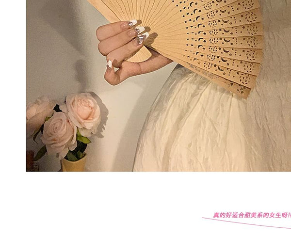 Fan Wooden Hand Foldable Cutout FashionChic