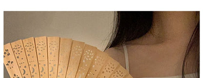 Fan Wooden Hand Foldable Cutout FashionChic