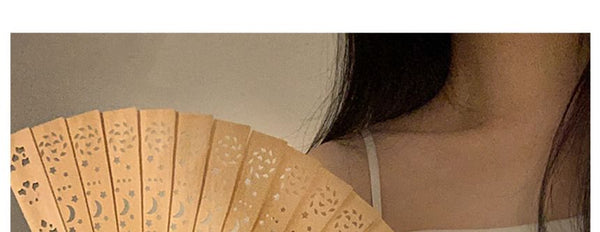 Fan Wooden Hand Foldable Cutout FashionChic