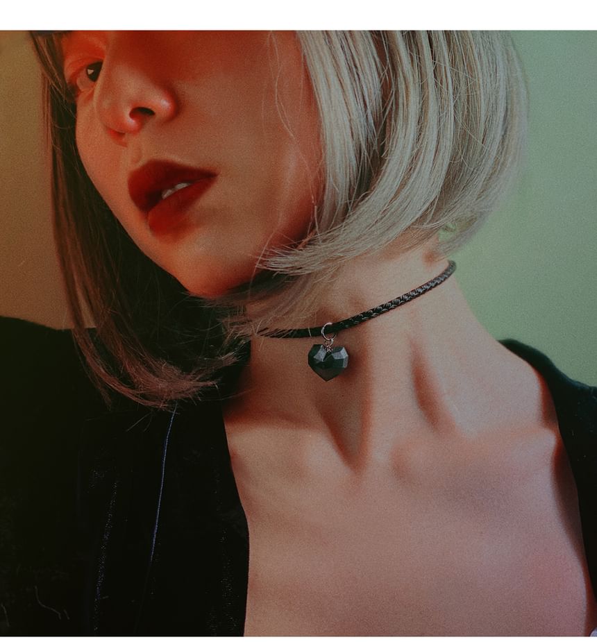 Pendant Cord Heart Choker FashionChic