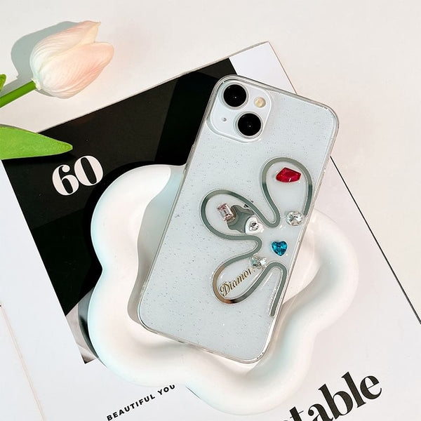 Rhinestone Phone Case Floral FashionChic