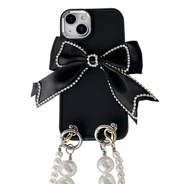 Phone Bow Faux Case Lanyard Pearl FashionChic
