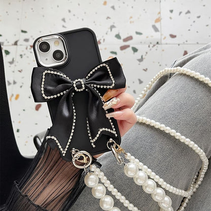 Phone Bow Faux Case Lanyard Pearl FashionChic