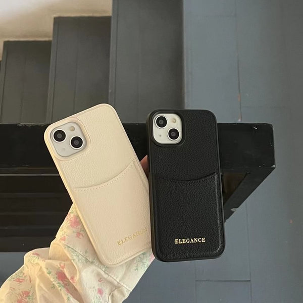 Lettering Phone Leather Faux Card Holder Case FashionChic