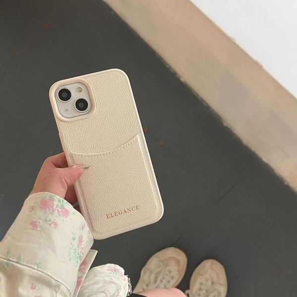 Lettering Phone Leather Faux Card Holder Case FashionChic