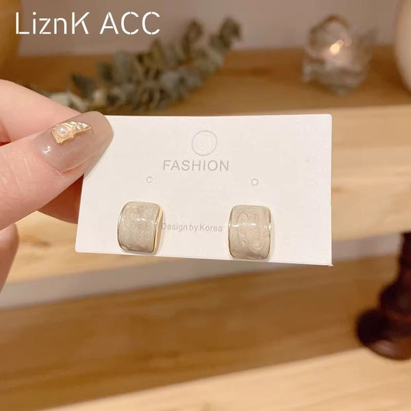 Stud Alloy Glaze Earring FashionChic