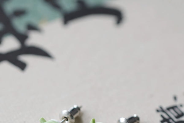 Peach Earring Stud Ceramic FashionChic