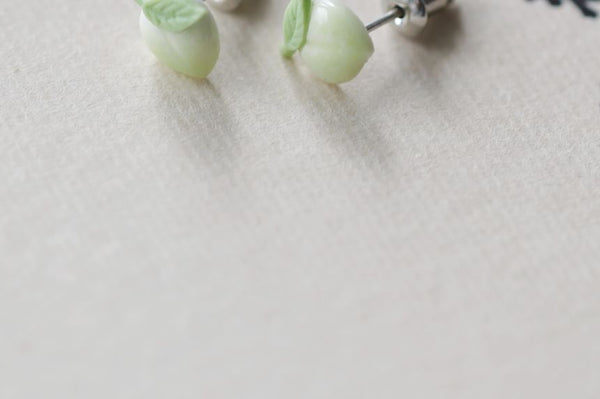 Peach Earring Stud Ceramic FashionChic