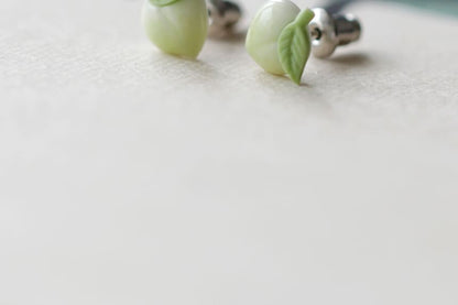 Peach Earring Stud Ceramic FashionChic
