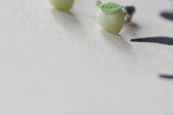 Peach Earring Stud Ceramic FashionChic