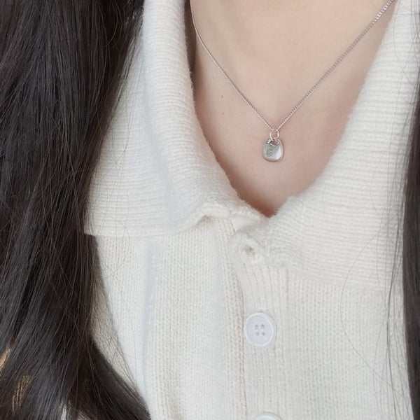 Necklace Lock Pendant Silver FashionChic