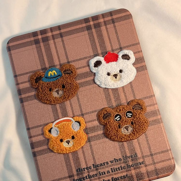 Case iPad Bear Plaid FashionChic