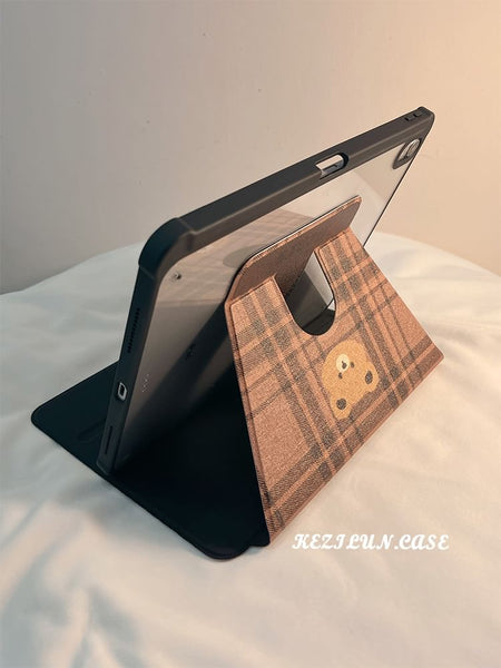 Case iPad Bear Plaid FashionChic