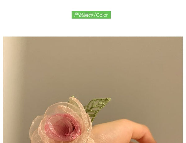 (Various / Designs) Tie Scrunchie Hair Pearl Clip Mesh Rose Faux FashionChic