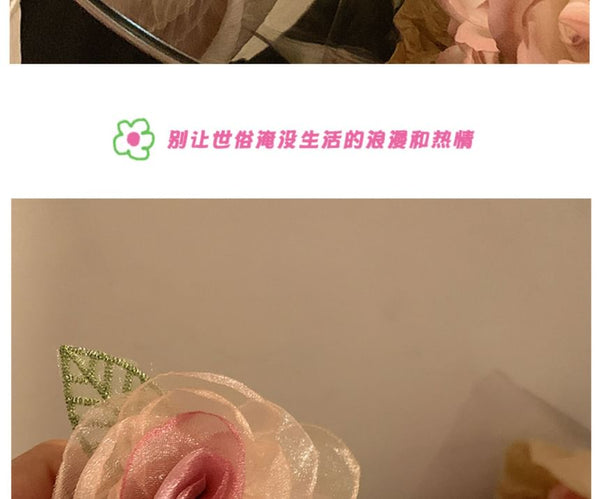 (Various / Designs) Tie Scrunchie Hair Pearl Clip Mesh Rose Faux FashionChic