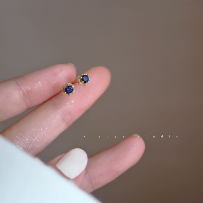 Earring Rhinestone Silver Sterling Stud FashionChic
