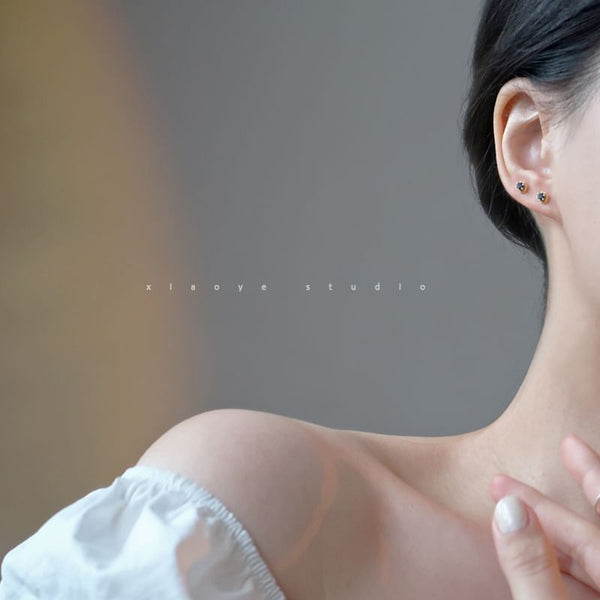 Earring Rhinestone Silver Sterling Stud FashionChic