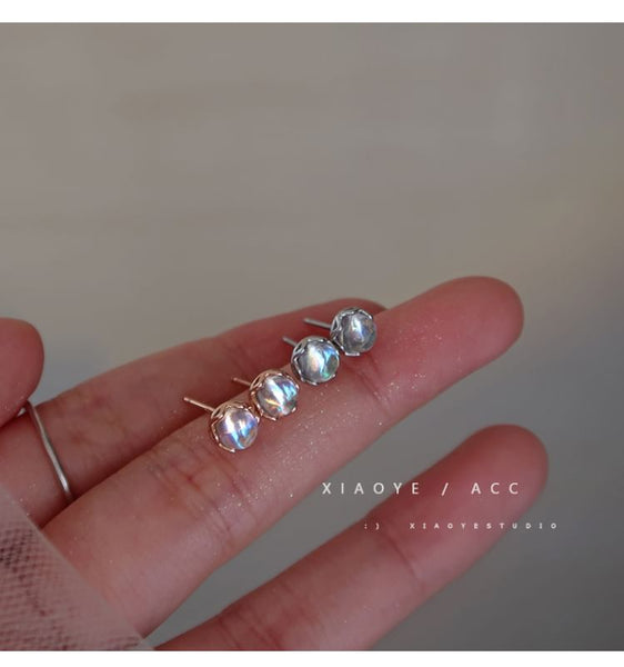 Earring Faux Silver Sterling Stud Gemstone FashionChic