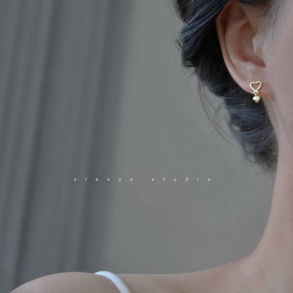 Sterling Earring Heart Drop Silver FashionChic