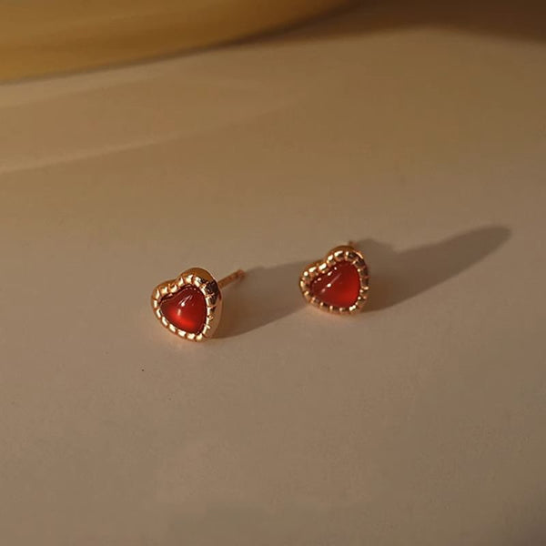 Stud Silver Heart Earring Sterling FashionChic