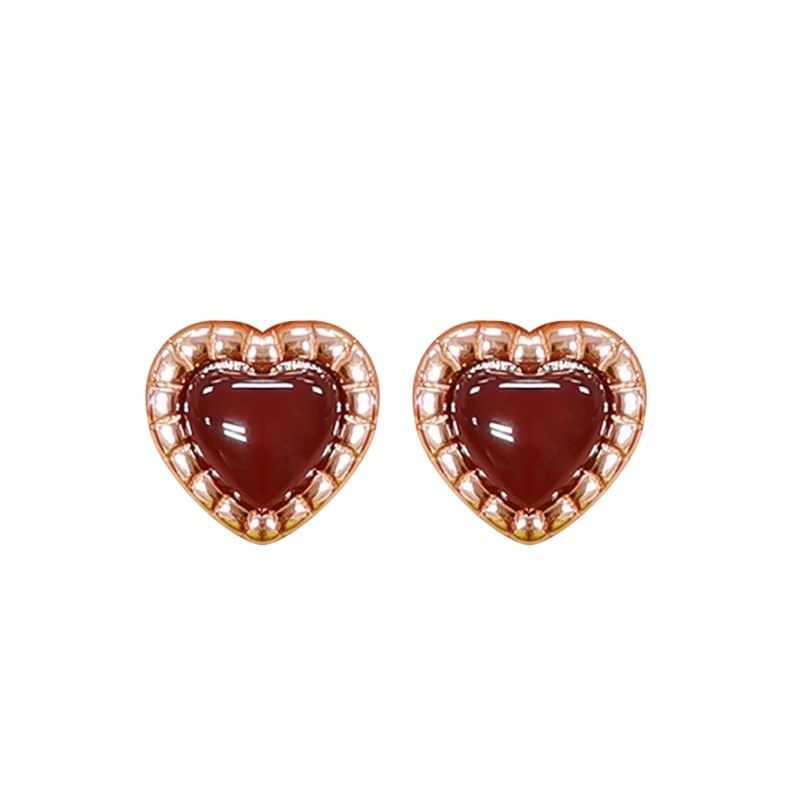 Stud Silver Heart Earring Sterling FashionChic