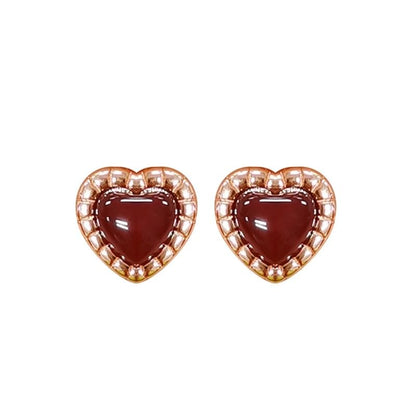 Stud Silver Heart Earring Sterling FashionChic