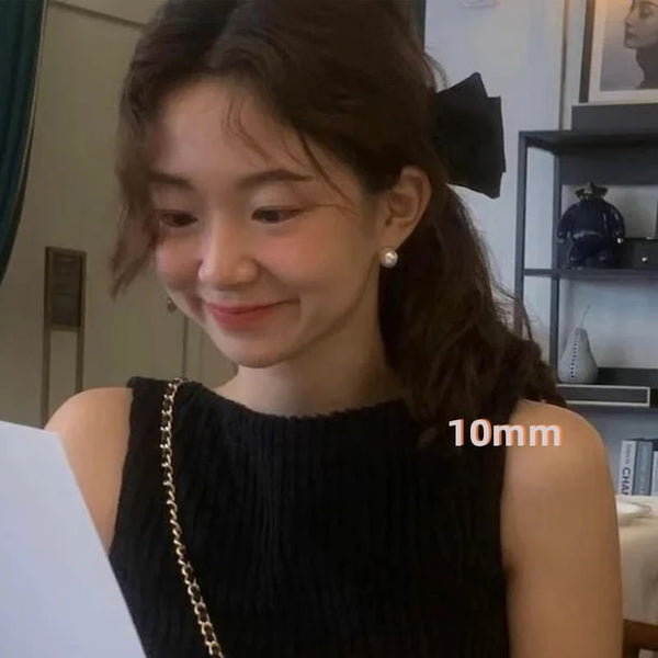 Earring Pearl Sterling Faux Stud Silver FashionChic