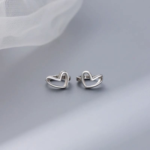 Heart Huggie Sterling Earring Silver FashionChic