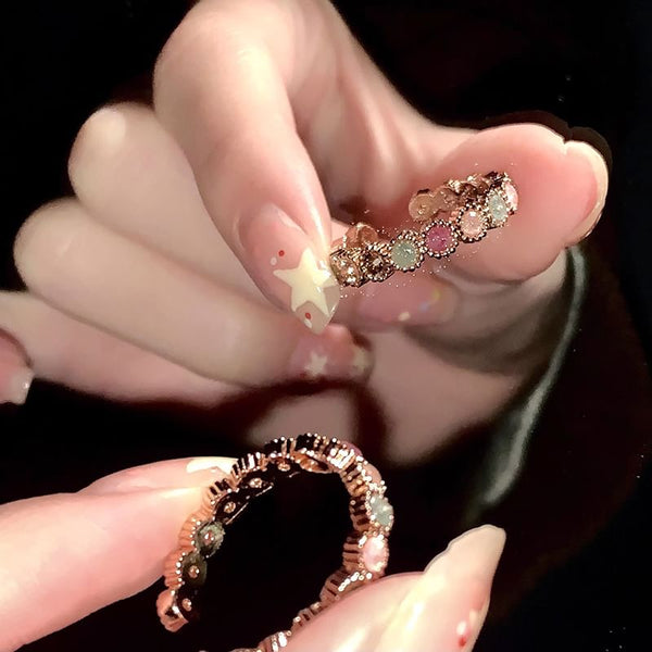 Gemstone Ring Faux Open FashionChic