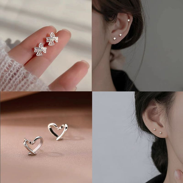 Designs) Silver Sterling Earring (Various Stud FashionChic