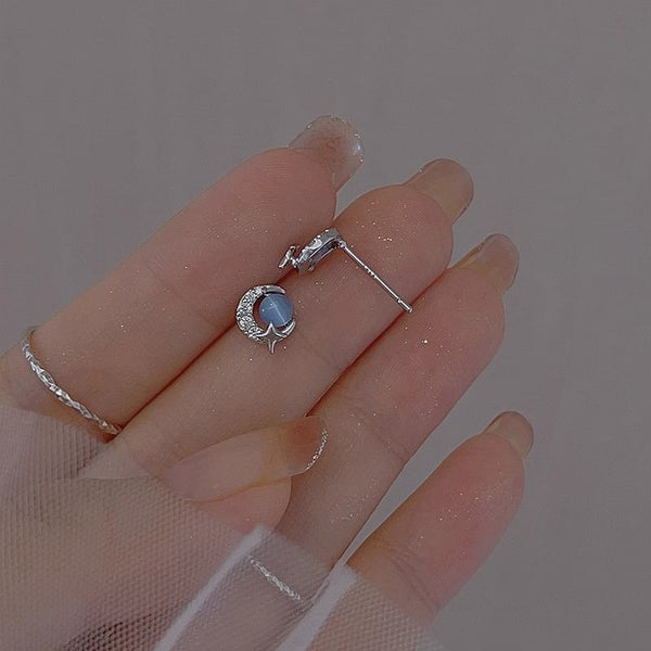 Stud Sterling Silver Earring Moon FashionChic