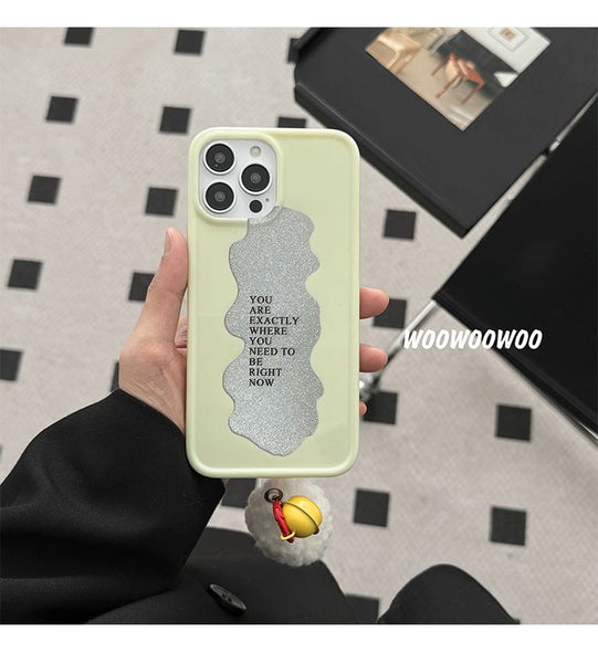 Phone Case Lettering Pom Bell FashionChic